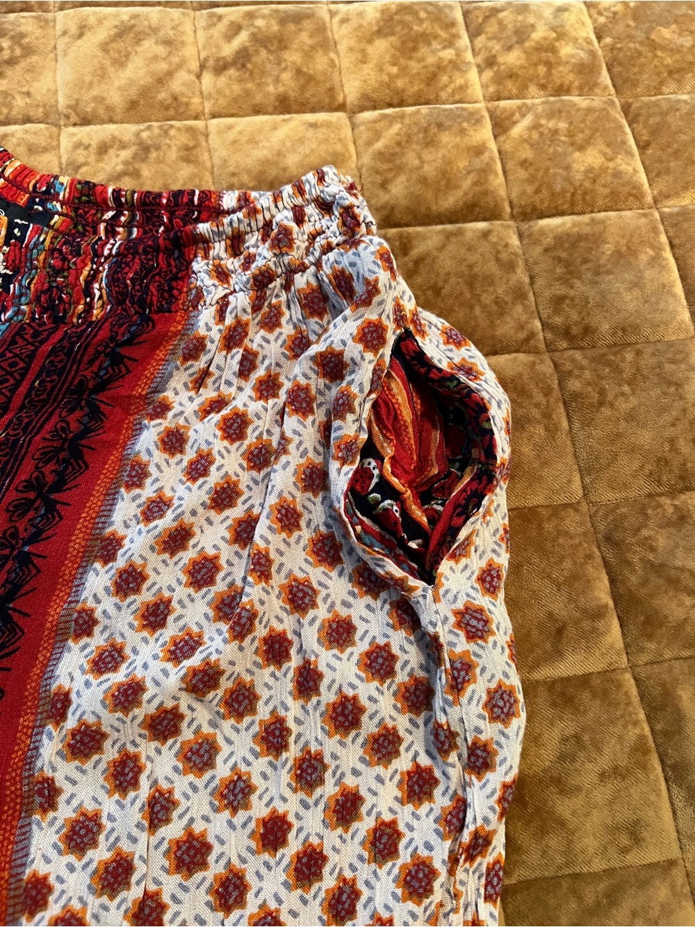 Angie Boho 100% rayon capri palazzo pant size S - Picture 3 of 4
